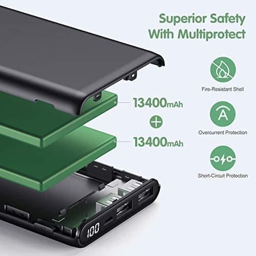 Funda de batería para iPhone 11 Pro Max, funda de carga portátil rec
