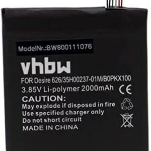 vhbw Batería Recargable Compatible con HTC Desire A22, A32, D626d, D626g, D626n, D626s, D626T, D626W móvil, Smartphone (1900 mAh, 3,8 V, Li-Ion)
