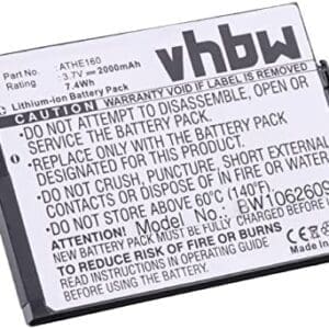 vhbw Batería Recargable Compatible con HTC Athena 100, 101, 400, X7501 móvil, Smartphone (2000 mAh, 3,7 V, Li-Ion)