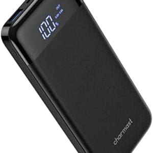 Power Bank Slim,10400mah Batería Externa Carga Rápida 20W Powerbank USB C QC 3.0 Cargador Portátil con Led Dispaly Compatible con iPhone 12 13,Samsung,Smartphones