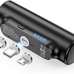 Kuulaa Portátil Batería Externa 3 en 1, Power Bank ultracompacta 3000 mAh, Cargador portátil con 3 Conectores Compatible con iPhone 12 Pro MAX, Samsung Galaxy S10, S9, S8, Huawei