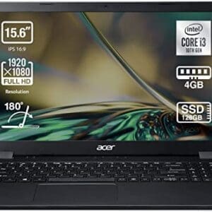 Acer Aspire 3 A315-56 - Ordenador Portátil 15.6” Full HD IPS (Intel Core i3-1005G1, 4GB RAM, 128GB SSD, Intel UHD Graphics, Sin SO) Color Negro - Teclado QWERTY Español