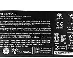 AP13J3K AP13J4K KT.00304.001 KT.00303.001 CB3-431-C5EX Batería para portátil Compatible con Acer Chromebook 11.6" 11 C720 C720P C740 Series(11.25V 45Wh-2.5cm Short Cable)