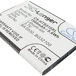 Batería Compatible con HTC S510E Li-Ion 3.7V 1500mAh - BA S530, BG32100, 35H00152-00M, BA S590, BH11100, 35H00159-00M