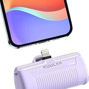 Kuulaa Mini Power Bank - 4500mAh Cargador Portátil Ultra Compacto y Ligero Batería Externa Compatible con iPhone 14/14 Pro/13/13 Pro/13 Pro Max/12/12 Pro/12 Pro Max/11 Pro/XR/X/8/7/6 y Más (Púrpura)