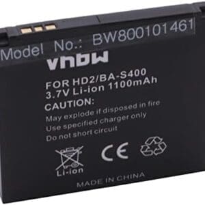 vhbw Batería reemplaza HTC 35H00128-00M, BA S400 para móvil, Smartphone PDA, Notepad, Tablet (1100 mAh, 3,7 V, Li-Ion)
