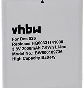 vhbw Batería Recargable Compatible con HTC Desire 526, 526+ Dual Sim, D100LVWP móvil, Smartphone (2000 mAh, 3,8 V, Li-Ion)