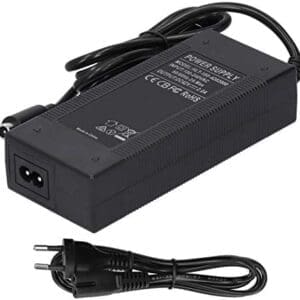 Keenso Cargador de Scooter eléctrico, Adaptador de Cargador de batería de Scooter eléctrico de 42V 2A con indicador de Carga LED para XI-ao-mi M365 / Pro Nine-BOT S1 / S2 / S3 / S4, Enchufe de la UE
