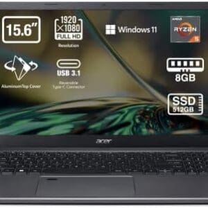 Acer Aspire 5 A515-47 - Ordenador Portátil 15.6” Full HD IPS LED (AMD Ryzen 5 5625U, 8GB RAM, 512GB SSD, AMD Radeon Graphics, Windows 11 Home) PC Portátil Color Plata - Teclado QWERTY Español
