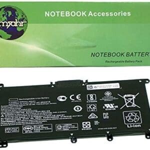 Amsahr HT03XL-05 - Batería de reemplazo para HP HT03XL, 14-ce0014TU, 14-CE0015TU, HSTNN-IB80, HSTNN-UB7J, L11119-855 (Incluye Mini ratón óptico) Color Gris