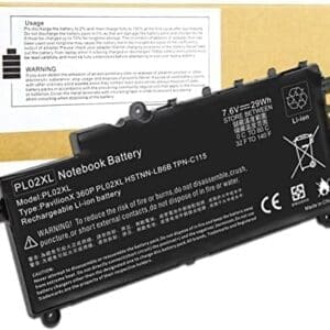 Batería de Repuesto for PL02XL, 751681-231, 751681-421, HSTNN-DB6B, HSTNN-LB6B, PTN-C115 HP Pavilion 11-n X360 Series 751875-001 Pl02xl Hstnn-lb6b (7.6V 29Wh)